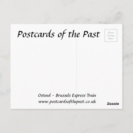 Alte Postkarte - Ostende - Brüssel Express Bahn (Rückseite)