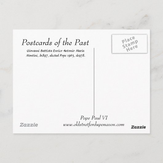 Alte Postkarte - Papst Paul VI (Rückseite)