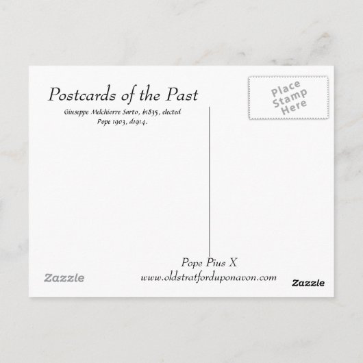 Alte Postkarte - Papst Pius X (Rückseite)