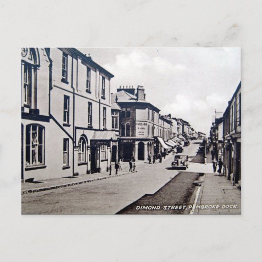 Alte Postkarte - Pembroke Dock, Wales (Vorderseite)