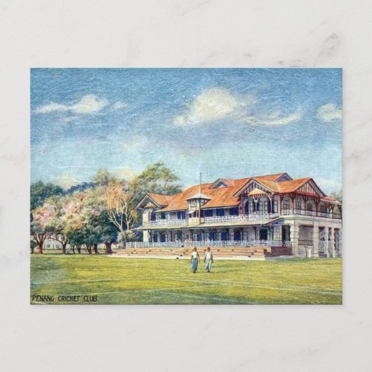Alte Postkarte - Penang Cricket Club (Vorderseite)