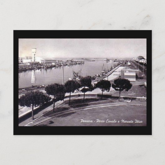 Alte Postkarte - Pescara, der Hafen (Vorderseite)