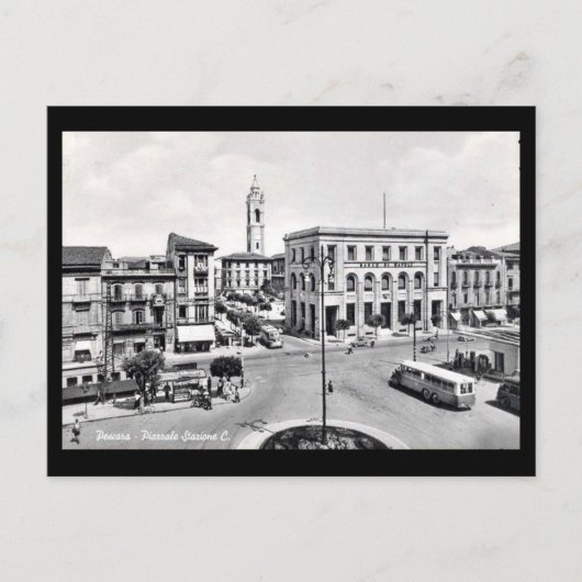 Alte Postkarte - Pescara, Piazzale Stazione (Vorderseite)