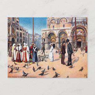 Alte Postkarte - Piazza San Marco, Venedig