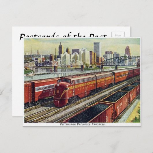 Alte Postkarte - "Pittsburg fördert den Fortschrit (Vorne/Hinten)