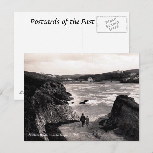 Alte Postkarte - Polzeath, Cornwall (Vorne/Hinten)