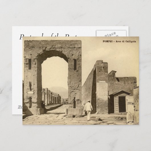 Alte Postkarte - Pompei, Arco di Calligola (Vorne/Hinten)