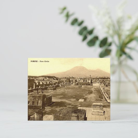 Alte Postkarte - Pompei, das Forum (Stehend Vorderseite)