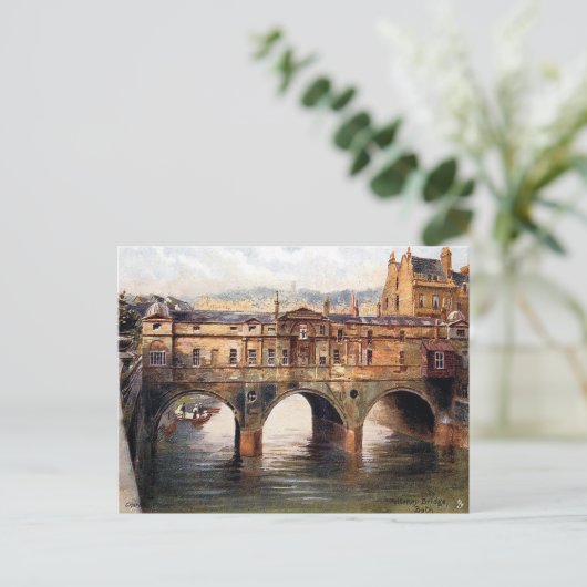 Alte Postkarte - Pulteney Brücke, Bad, Somerset (Stehend Vorderseite)