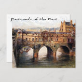 Alte Postkarte - Pulteney Brücke, Bad, Somerset (Vorne/Hinten)