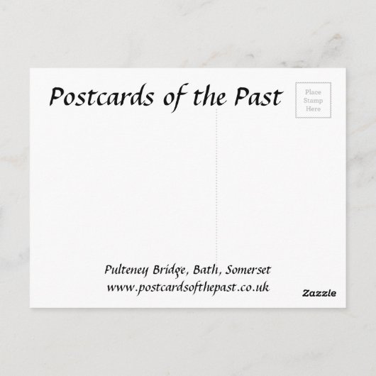 Alte Postkarte - Pulteney Brücke, Bad, Somerset (Rückseite)