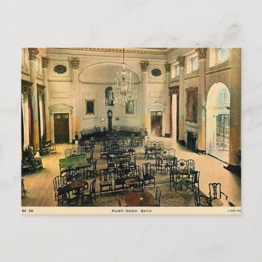 Alte Postkarte - Pump Room, Bad, Somerset (Vorderseite)