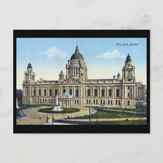 Alte Postkarte - Rathaus, Belfast (Vorderseite)