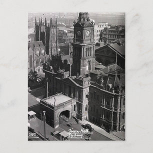 Alte Postkarte - Rathaus, Sydney, NSW