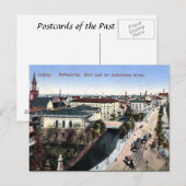 Alte Postkarte - Rathausring, Leipzig (Vorne/Hinten)