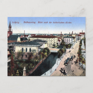 Alte Postkarte - Rathausring, Leipzig