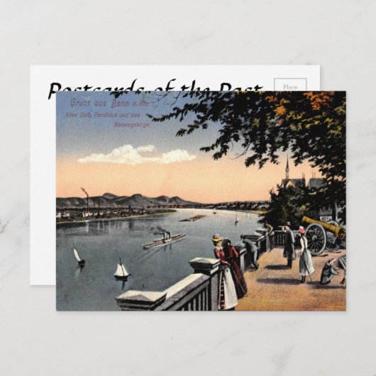 Alte Postkarte - Rhein, Bonn, Deutschland (Vorne/Hinten)