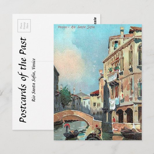 Alte Postkarte - Rio Santa Sofia, Venedig (Vorne/Hinten)