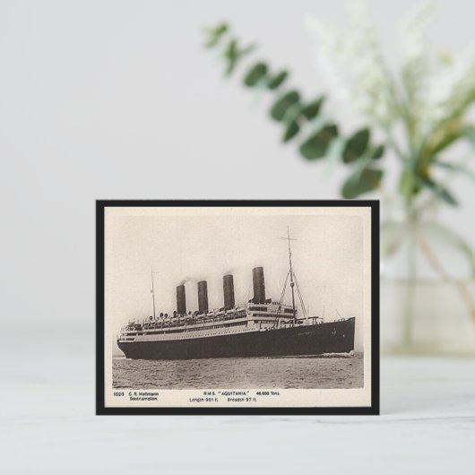 Alte Postkarte - RMS Aquitania (Stehend Vorderseite)
