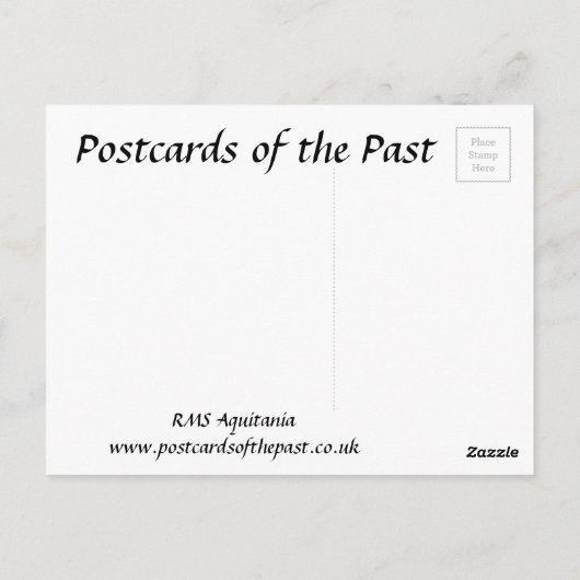 Alte Postkarte - RMS Aquitania (Rückseite)