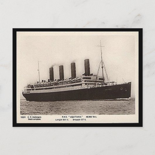 Alte Postkarte - RMS Aquitania (Vorderseite)