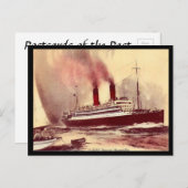 Alte Postkarte - RMS Caronia, Cunard Line (Vorne/Hinten)