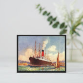 Alte Postkarte - RMS Carpathia verlassend Messina (Stehend Vorderseite)
