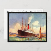 Alte Postkarte - RMS Carpathia verlassend Messina (Vorne/Hinten)