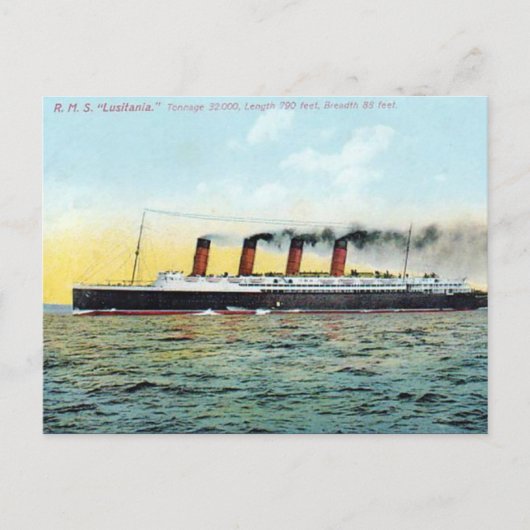 Alte Postkarte - RMS Lusitania (Vorderseite)