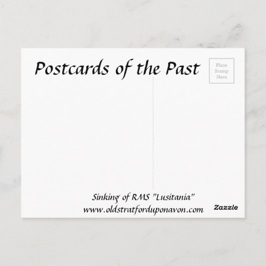 Alte Postkarte - RMS Lusitania (Rückseite)
