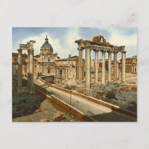 Alte Postkarte, Rom, Forum und Tempel des Saturns Postkarte