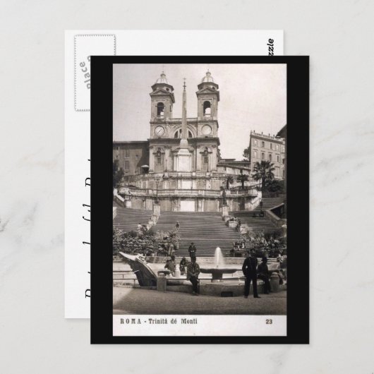 Alte Postkarte - Rom, Spanische Schritte (Vorne/Hinten)