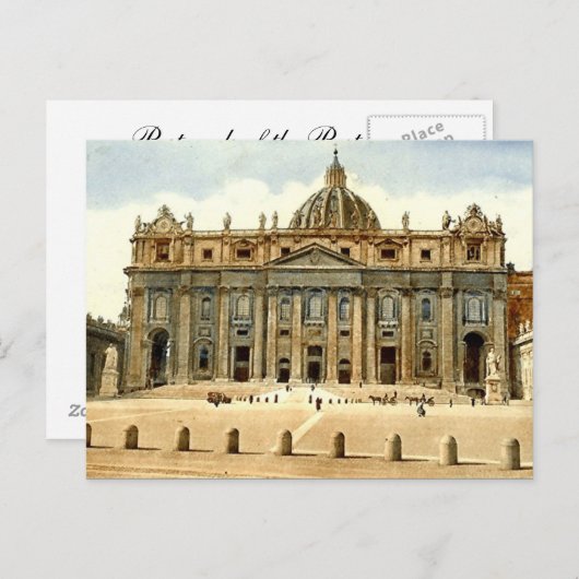 Alte Postkarte, Rom, St. Peter und der Vatikan Postkarte (Vorne/Hinten)