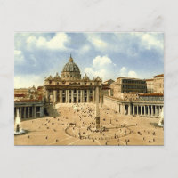 Alte Postkarte, Rom, St. Peter und der Vatikan