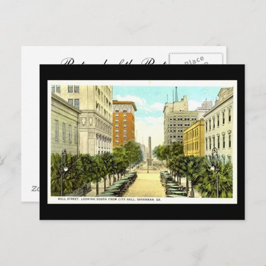 Alte Postkarte, Savannah, Georgien Postkarte (Vorne/Hinten)