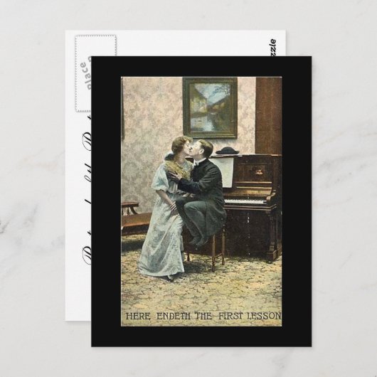 Alte Postkarte, schamloser Vicar Postkarte (Vorne/Hinten)