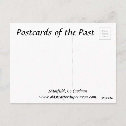 Alte Postkarte - Sedgefield, Grafschaft Durham (Rückseite)