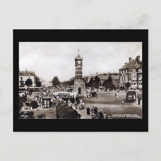 Alte Postkarte - Skegness-Uhr-Turm (Vorderseite)