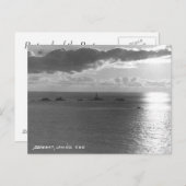 Alte Postkarte - Sonnenuntergang, Landende, Wand (Vorne/Hinten)