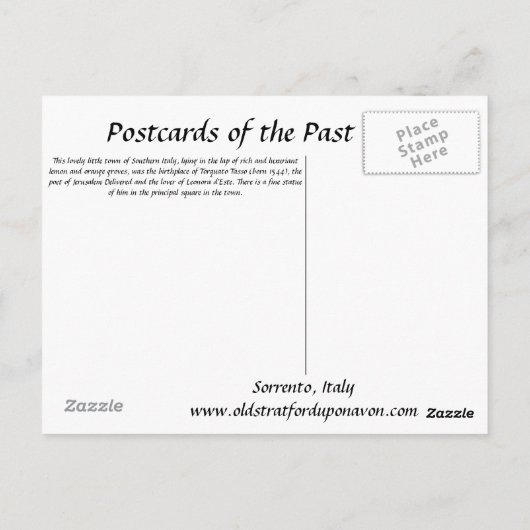 Alte Postkarte - Sorrento, Italien (Rückseite)