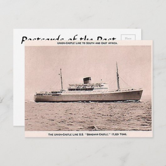 Alte Postkarte - SS Braemar Burg (Vorne/Hinten)