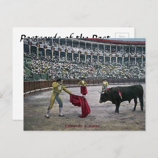 Alte Postkarte - Stierkampf (Vorne/Hinten)
