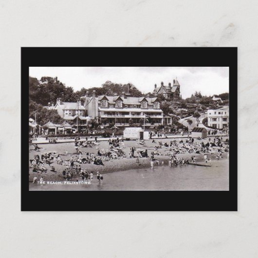 Alte Postkarte - Strand, Felixstowe, Suffolk (Vorderseite)