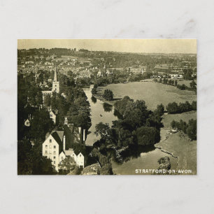 Alte Postkarte - Stratford-upon-Avon aus der Mühle