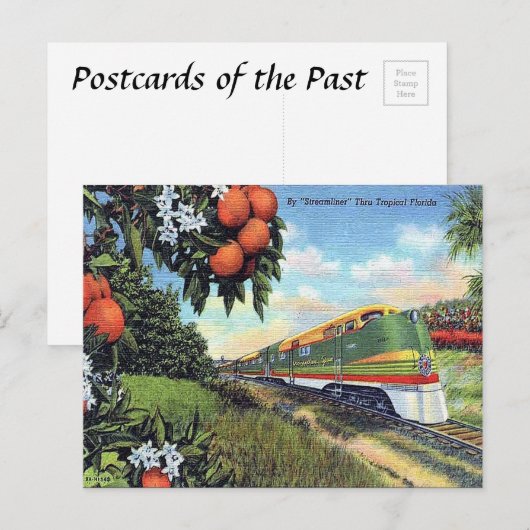 Alte Postkarte - "Streamliner" in Florida (Vorne/Hinten)