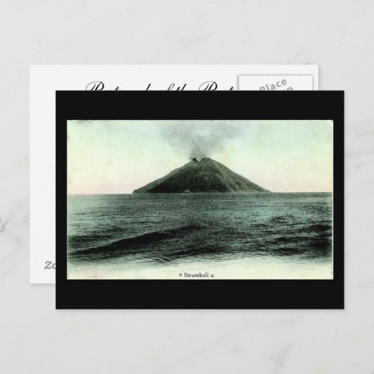 Alte Postkarte, Stromboli Postkarte (Vorne/Hinten)
