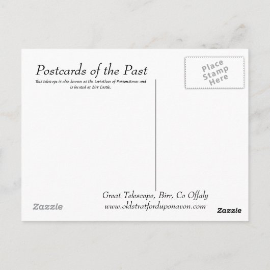 Alte Postkarte - Teleskop, Birr, Co Offaly (Rückseite)