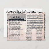 Alte Postkarte - "Titanic" Hymne (Vorne/Hinten)