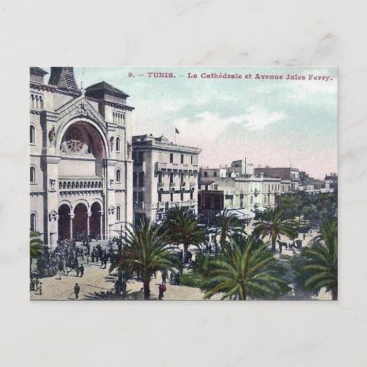 Alte Postkarte - Tunis, Kathedrale (Vorderseite)