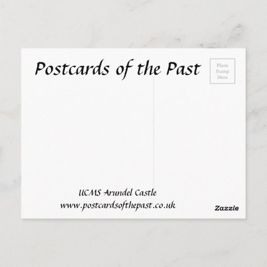 Alte Postkarte - UCMS Arundel Burg (Rückseite)